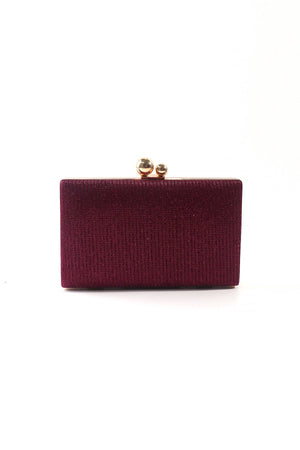 Pink Lurex Hard Shell Clutch