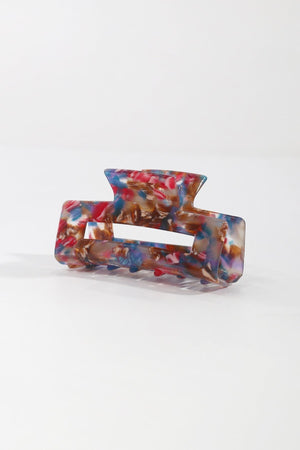 Pink Marble Resin Hair Clip