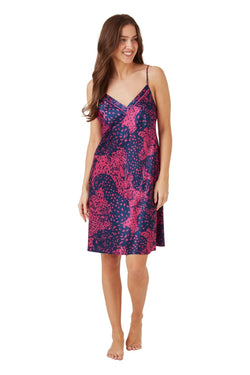 Carraig Donn Pink Satin Oversized Cheetah Chemise Nightdress