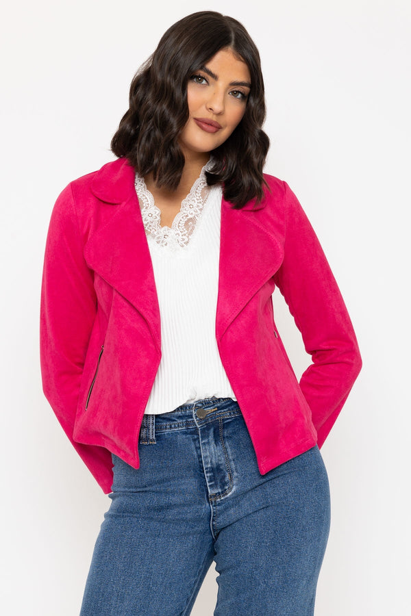 Carraig Donn Pink Suede Cover Up Jacket