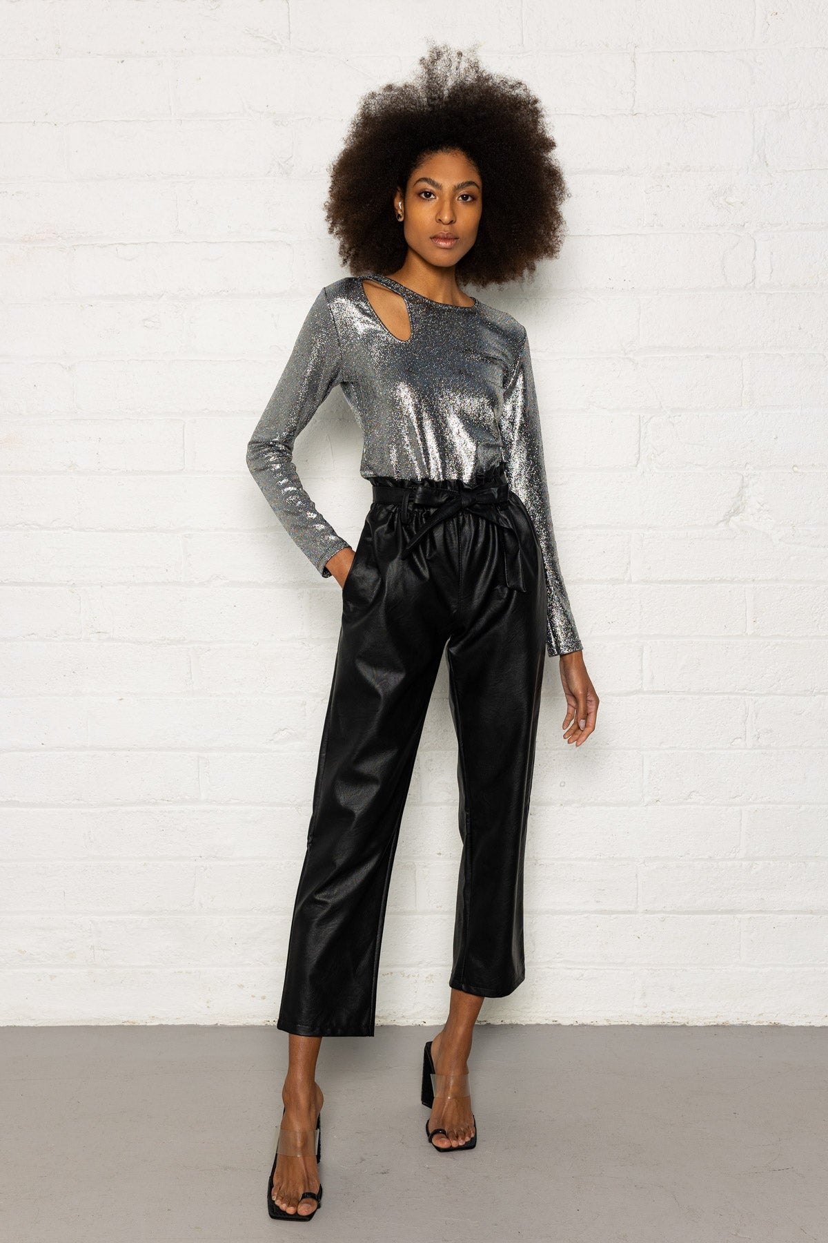MANGO Belted Paperbag Waist Wide Leg Trousers | Nordstrom