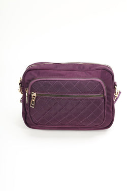 Carraig Donn Quilted Front Nylon Camera Bag in Purple