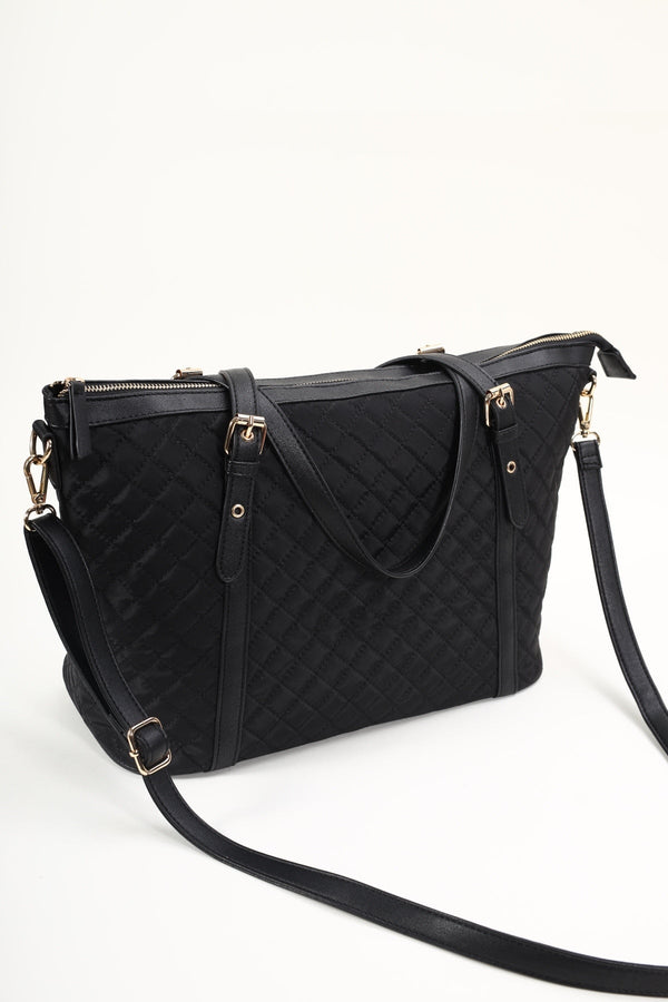 Carraig Donn Quilted Nylon Everyday Tote in Black