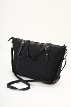 Carraig Donn Quilted Nylon Everyday Tote in Black