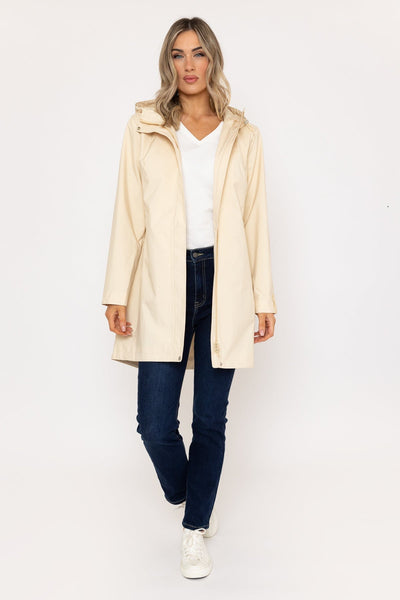 Carraig Donn Rain Mac Coat in Ecru