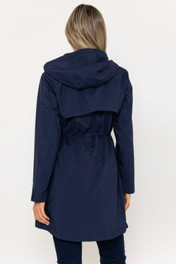 Carraig Donn Rain Mac Coat in Navy