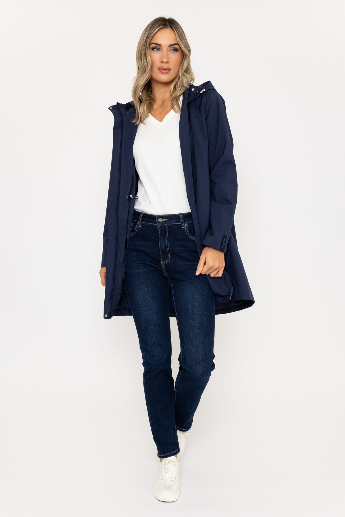 Rain Mac Coat in Navy