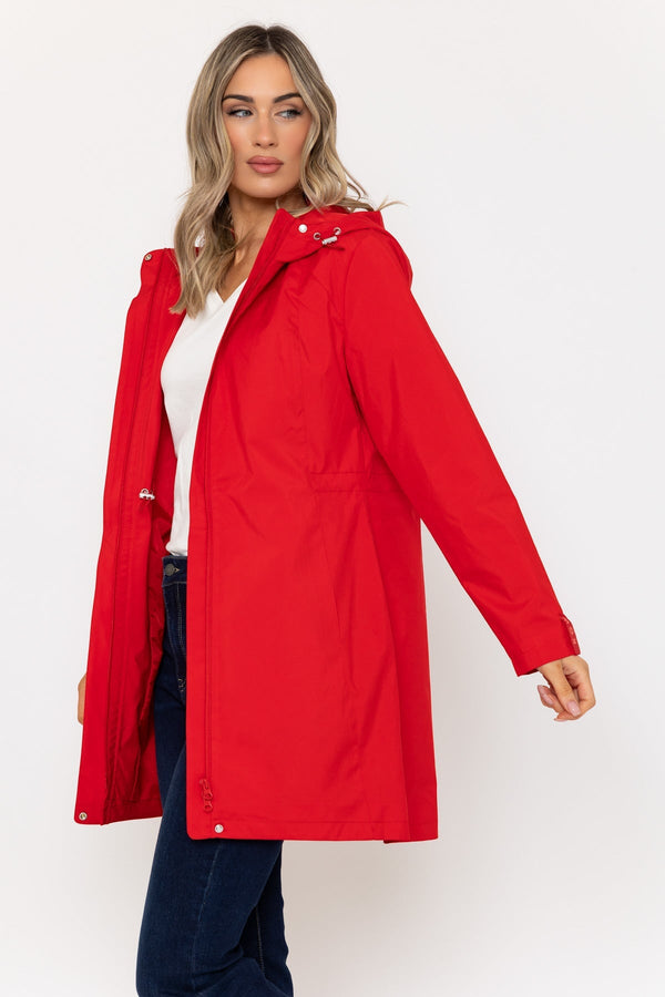 Carraig Donn Rain Mac Coat in Red