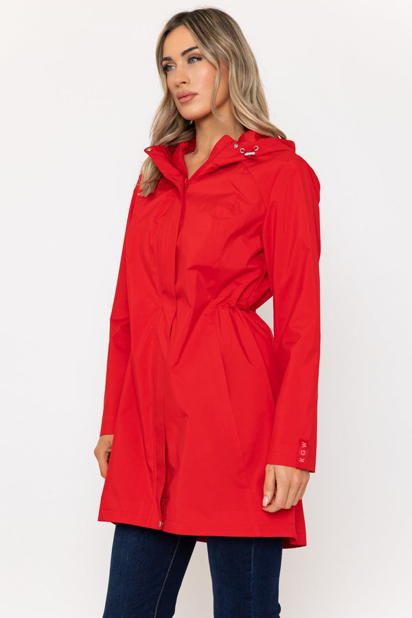 Carraig Donn Rain Mac Coat in Red