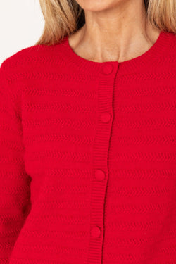 Carraig Donn Red Button Up Cardigan