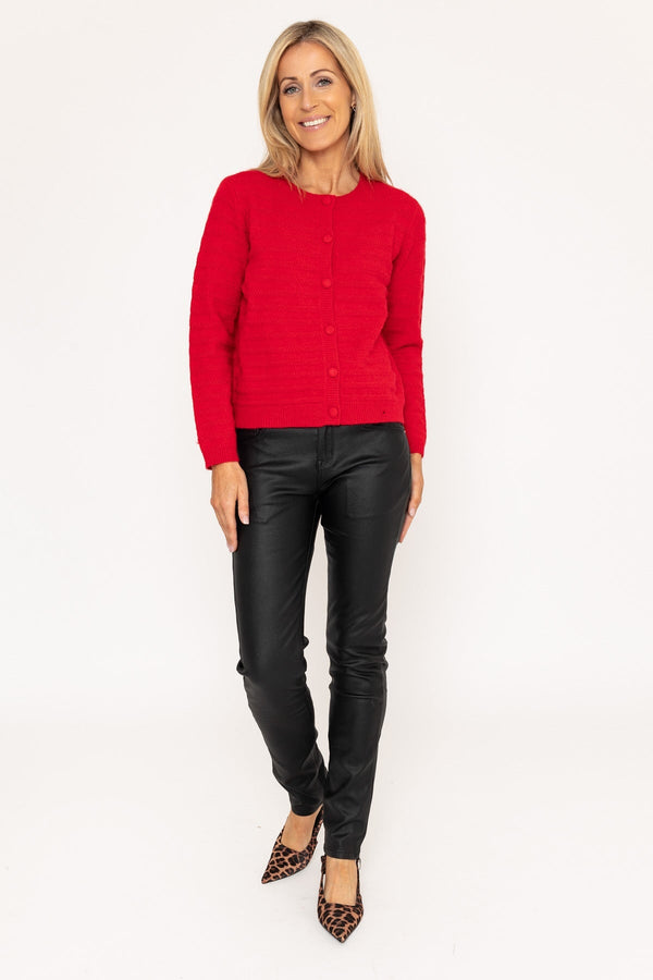 Carraig Donn Red Button Up Cardigan