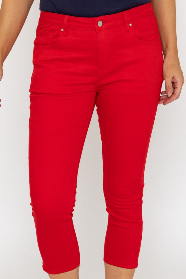 Carraig Donn Red Crop Stretch Jeans