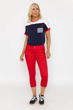 Carraig Donn Red Crop Stretch Jeans