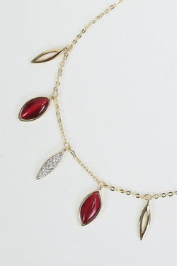 Carraig Donn Red Crystal Drop Gold Necklace