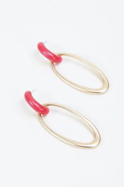 Carraig Donn Red Double Hoop Earrings