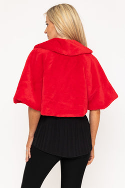 Carraig Donn Red Faux Fur Cape