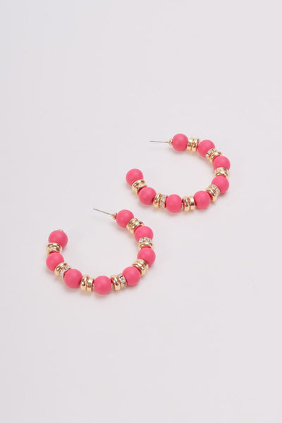 Carraig Donn Red & Gold Beaded Hoop Earrings