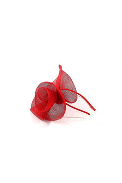 Carraig Donn Red Pleated Fascinator