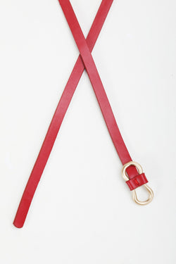 Carraig Donn Red Skinny Waist Belt - Size S/M