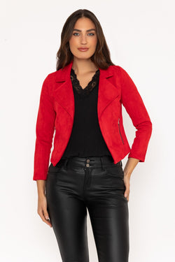 Carraig Donn Red Suede Cover Up Jacket