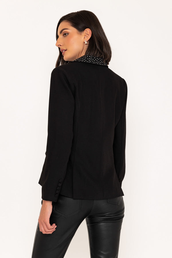 Carraig Donn Rhinestone Lapel Blazer in Black