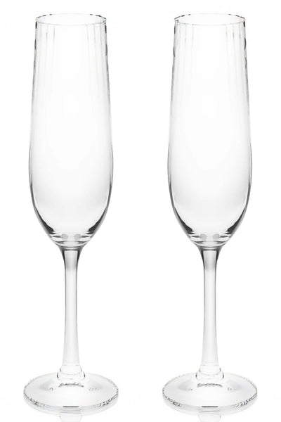 Carraig Donn Ripple Crystal Champagne Glass S/2