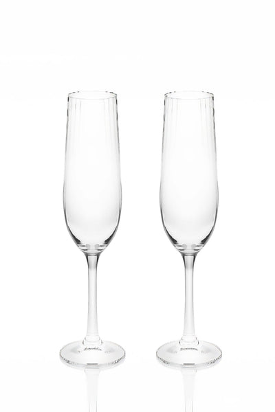 Carraig Donn Ripple Crystal Champagne Glass S/2