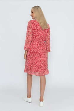 Carraig Donn Roisin Knee Length Dress in Red Print