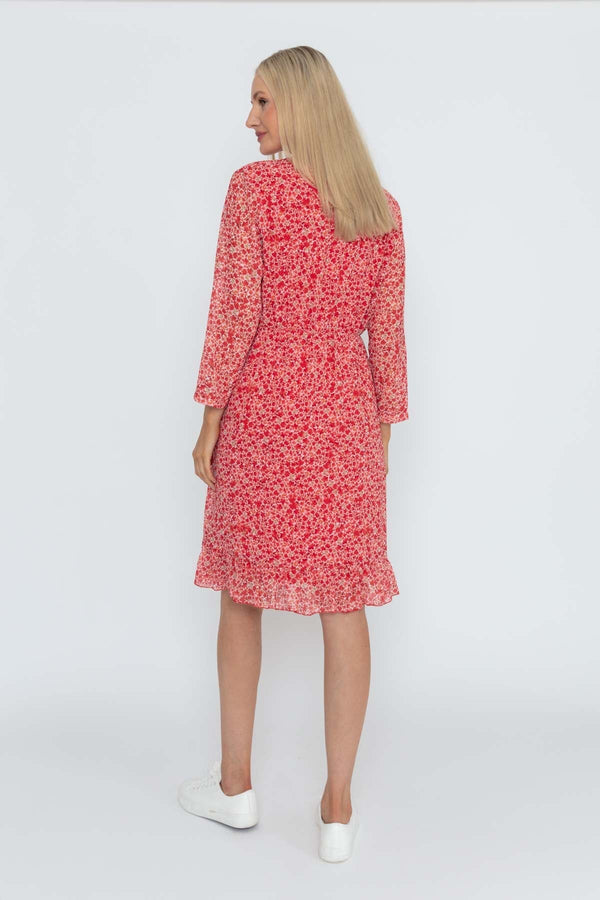 Carraig Donn Roisin Knee Length Dress in Red Print