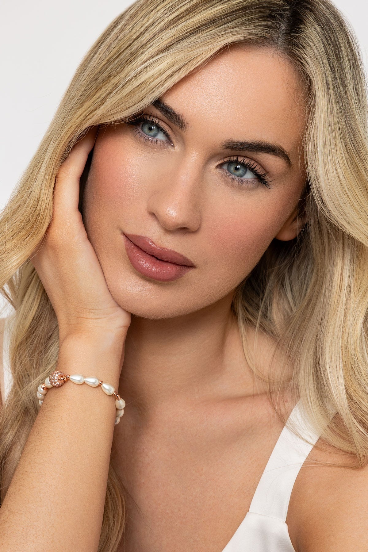 Rose Gold Beaded & Pearl Bracelet