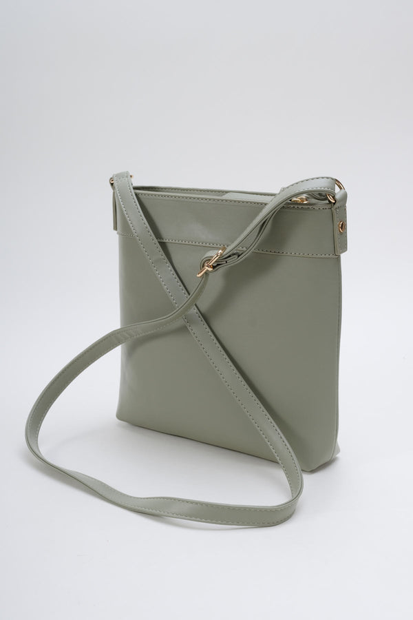 Carraig Donn Sage Classic Crossbody Bag With Woven Pocket