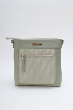 Carraig Donn Sage Classic Crossbody Bag With Woven Pocket