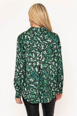 Carraig Donn Sateen Green Print Shirt