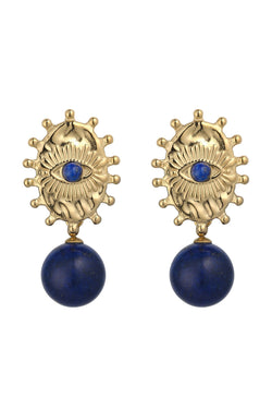 Carraig Donn Semi Precious Lapis Blue Stone Earrings