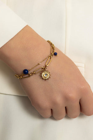 Semi Precious Lapis Stone Bracelet