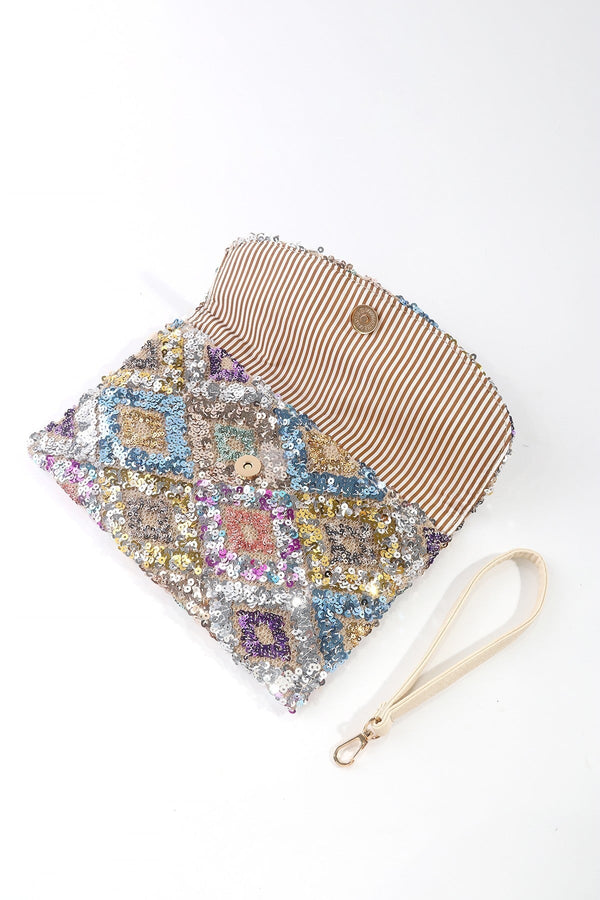 Carraig Donn Sequin Embellished Clutch in Blue