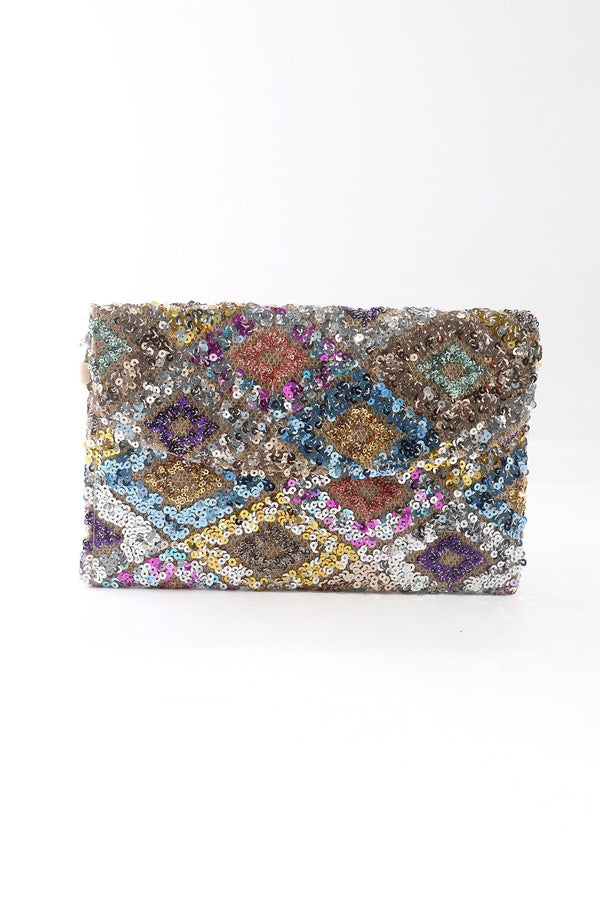 Carraig Donn Sequin Embellished Clutch in Blue