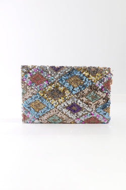 Carraig Donn Sequin Embellished Clutch in Blue