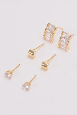 Carraig Donn Set of 3 Gold Stud Earrings