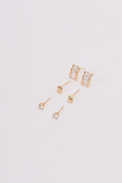 Carraig Donn Set of 3 Gold Stud Earrings