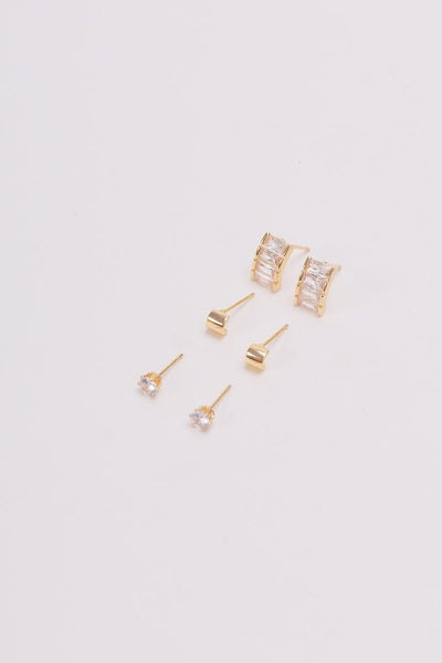 Carraig Donn Set of 3 Gold Stud Earrings