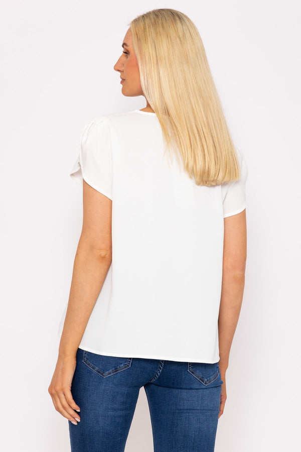 Carraig Donn Short Cap Sleeve Top in Ivory