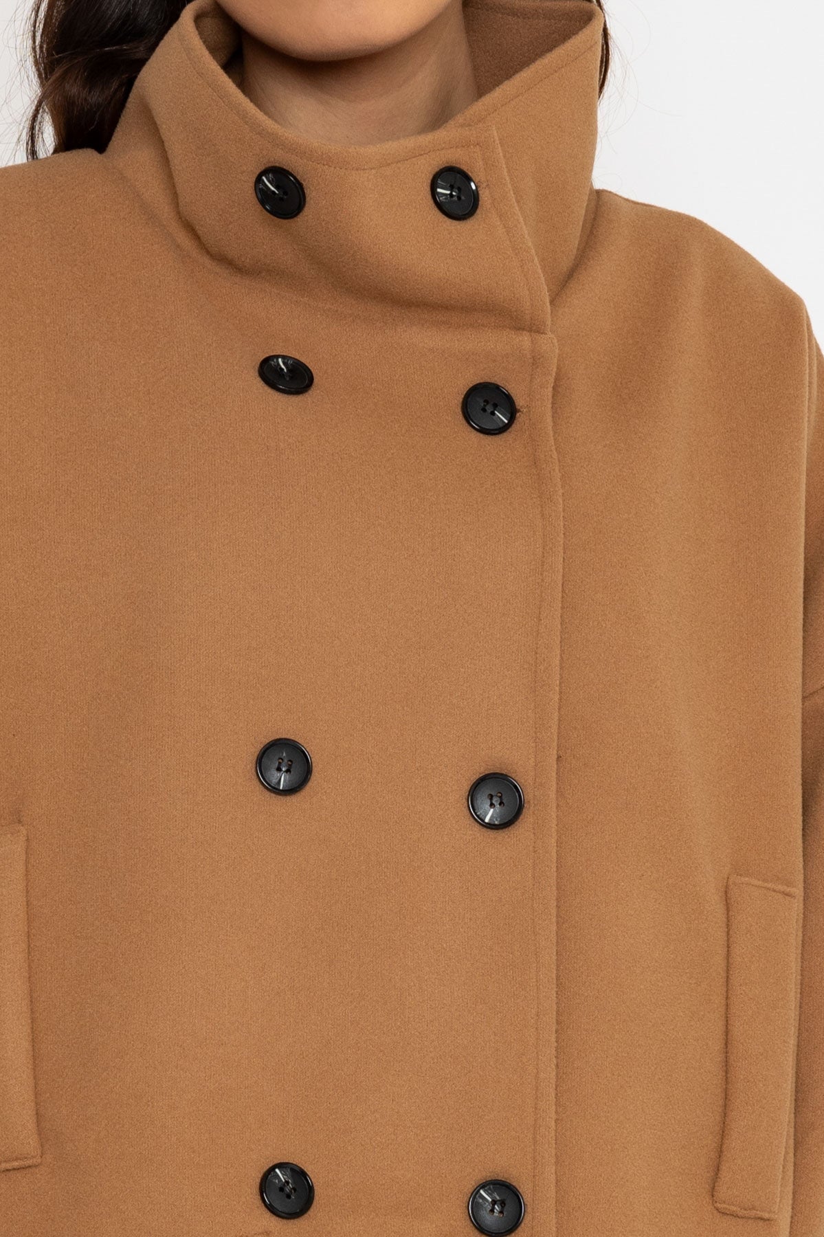 Camel funnel 2024 neck coat