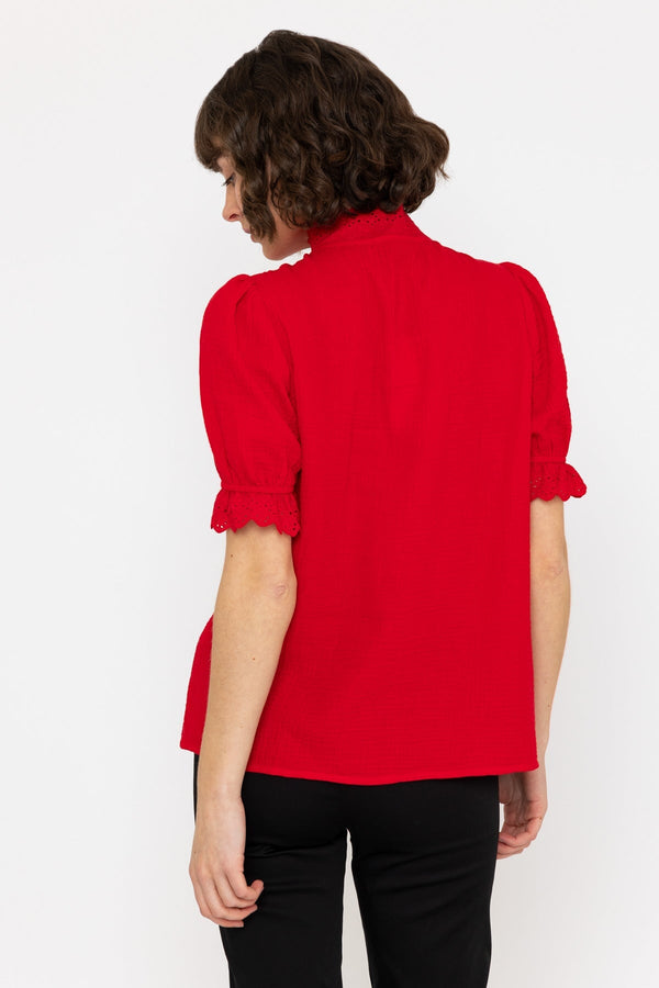 Carraig Donn Short Sleeve Air Flow Blouse in Red