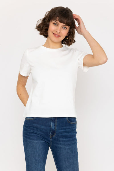 Carraig Donn Short Sleeve Round Neck Tee in White