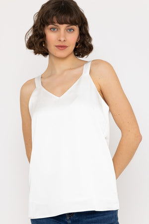 Ivory Sleeveless Silky Cami Top