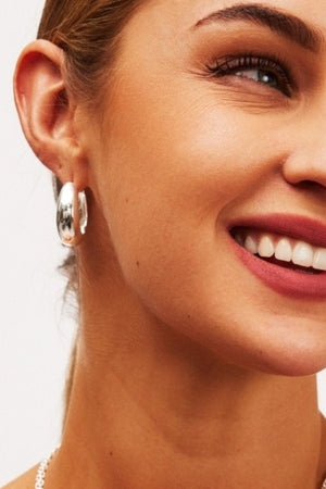 Silver Chunky Hoop Earrings