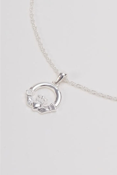 Carraig Donn Silver Claddagh Necklace