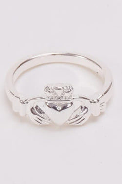 Carraig Donn Silver Claddagh Ring Size 7