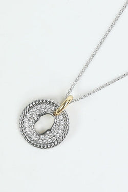 Carraig Donn Silver Crystal Circle Pendant Necklace